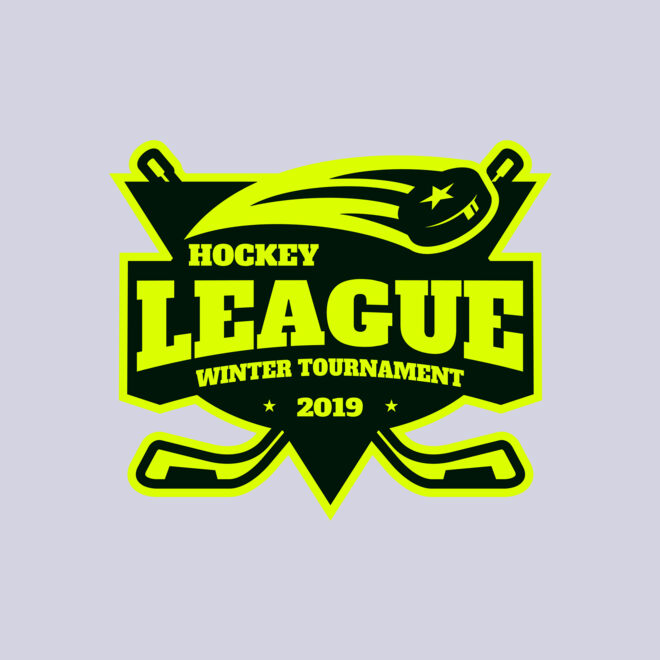 League Hockey Winter Tournament logo template Thumbnail