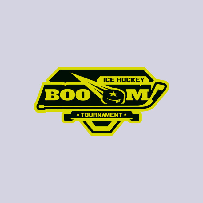 Boom Ice Hockey Tournament logo template Thumbnail
