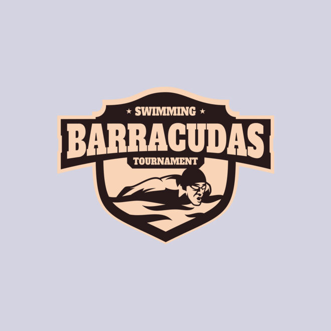 Barracudas Swimming Tournament logo template Thumbnail