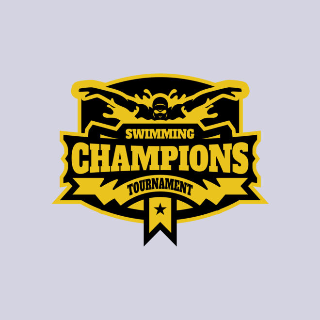 Champions Swimming Tournament logo template Thumbnail