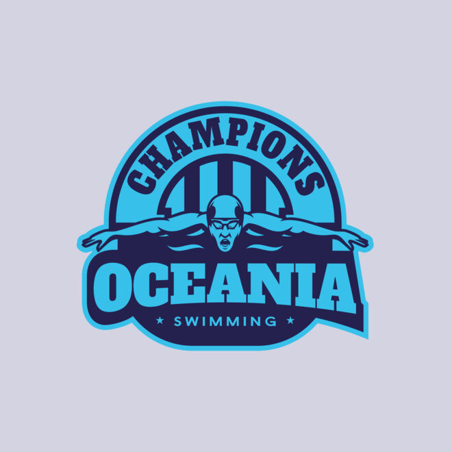 Oceania Champions Swimming logo template Thumbnail