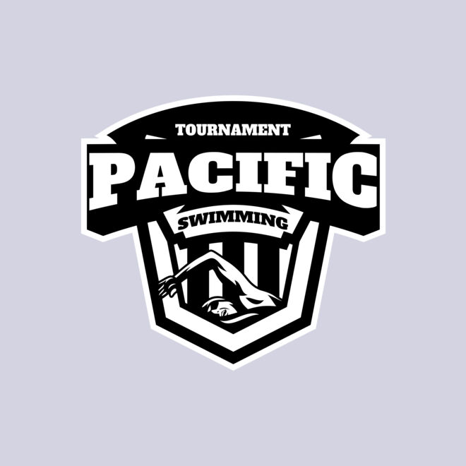 Pacific Swimming Tournament logo template Thumbnail