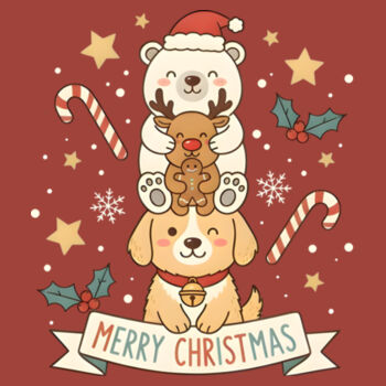 Merry Christmas Reindeer and Dog Design