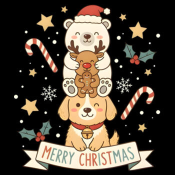 Merry Christmas Reindeer and Dog Design